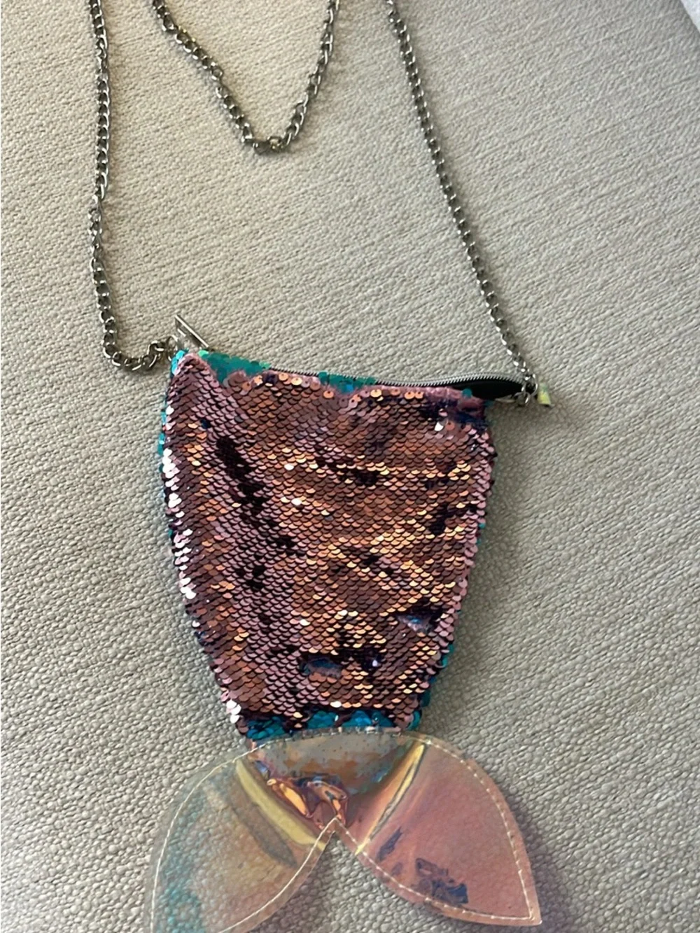 Olivia Miller Giro Turquoise & Pink Sequin Mermaid Crossbody Bag